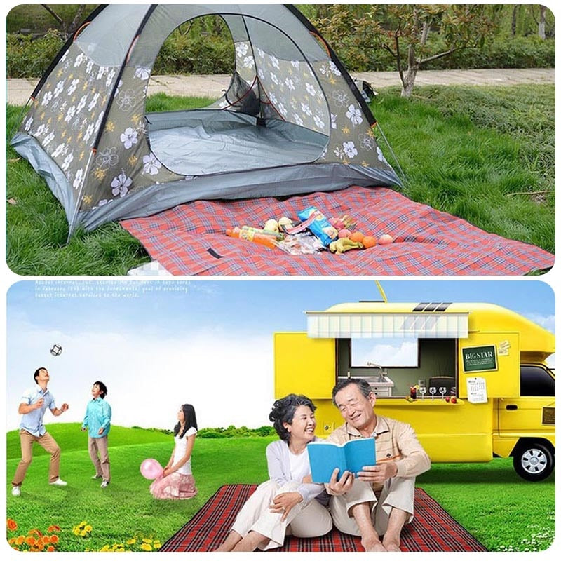 Camping Picnic Mat Portable Beach Blanket Waterproof Moistureproof Plaid Beach Hiking