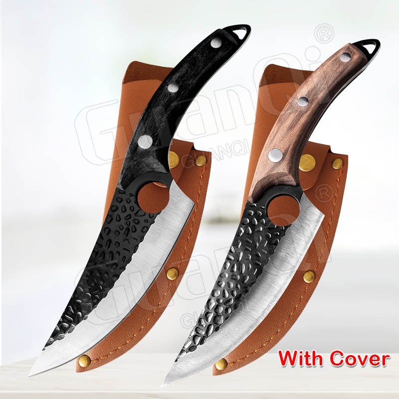 Fish Filleting Knife Stainless Steel Boning Handmade Kitchen Meat Cleaver Camping Cutter Chef Knives