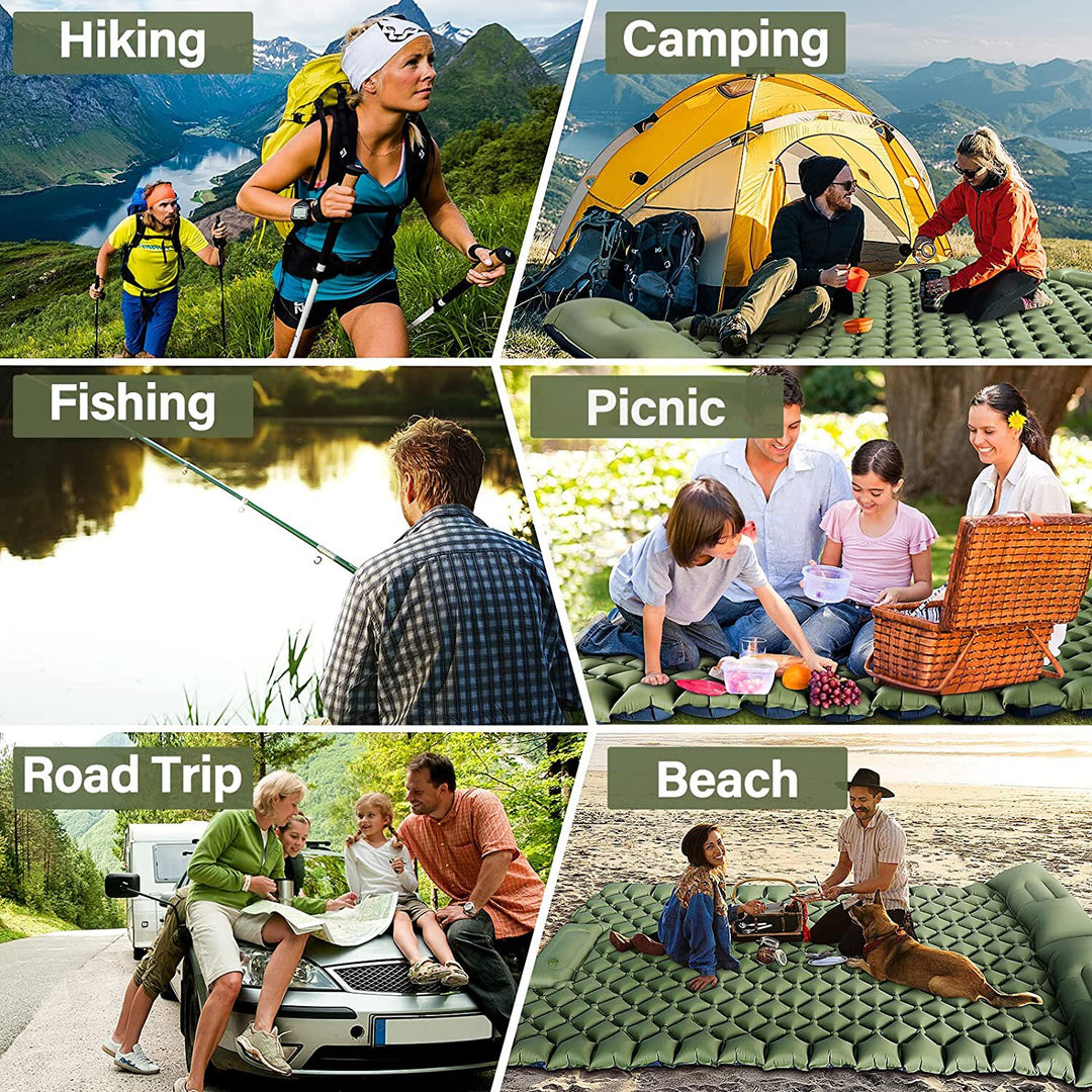 Outdoor Camping Sleeping Pad Air Matt Ultralight Inflatable Mattress Camp Bed Picnic Blanket