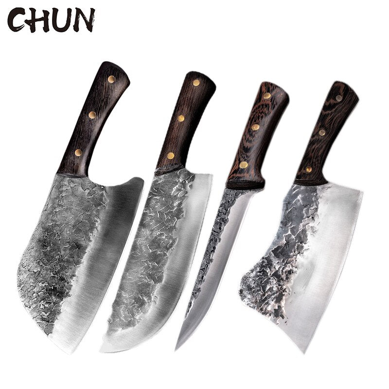 5CR15 Handmade Chopping Cleaver Butcher Knife High Carbon Steel Kitchen Chef Sets Forged