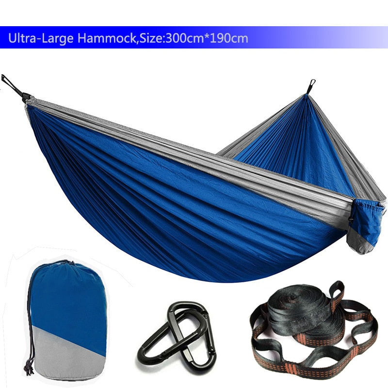 Solid Color Parachute Hammock with Hammock straps and Black carabiner Camping Survival