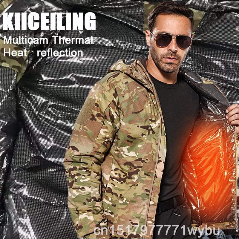 KIICEILING Polar Winter Warm Waterproof Windbreakers Military Tactical Hunting Camping