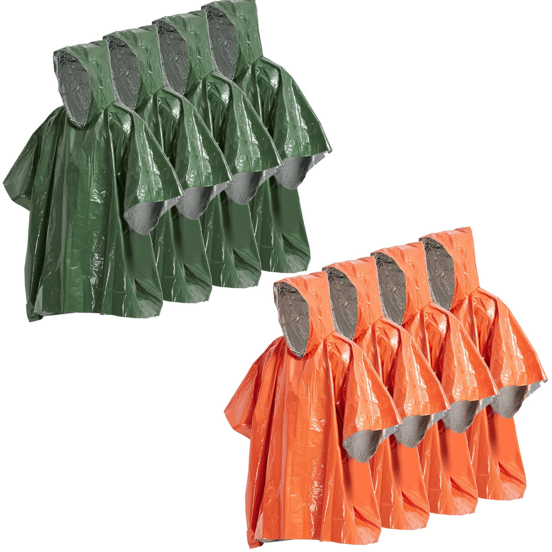 4/8pcs Emergency Rain Poncho Thermal Blanket Poncho Weather Proof Outdoor Survival