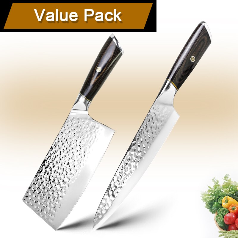 Chinese Kitchen Knives Meat Vegetables Slicing Knife Super Sharp Blade Stainless Steel Cleaver