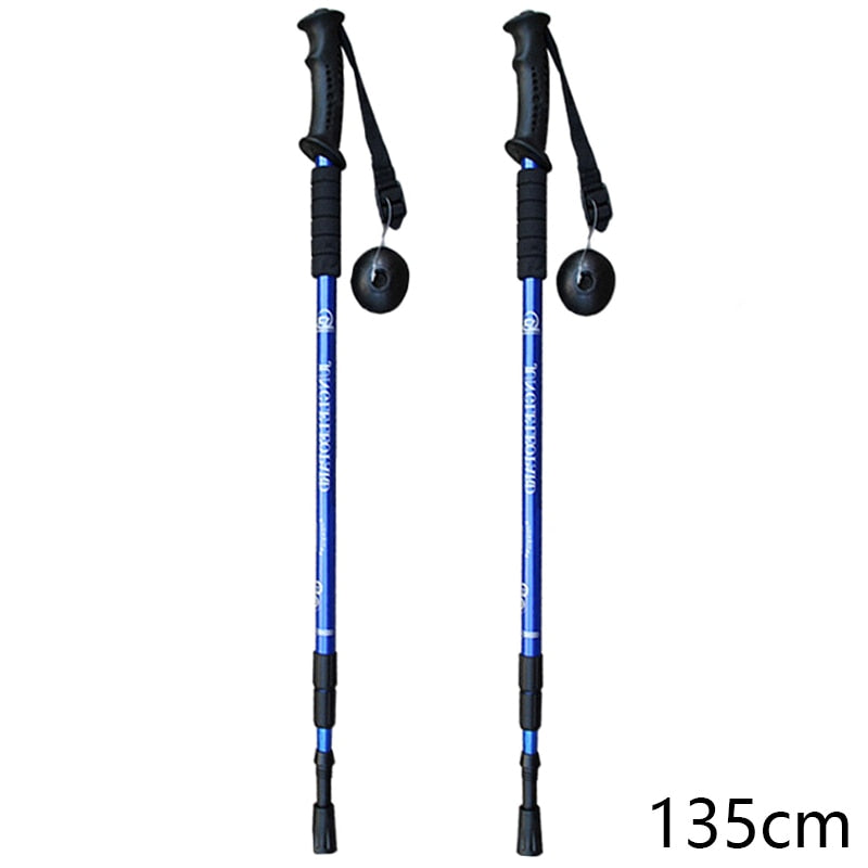 Climbing Sticks Telescopic Trekking Hiking Poles Mountaineering Walking Retractable Walking Cane Hiking Trekking