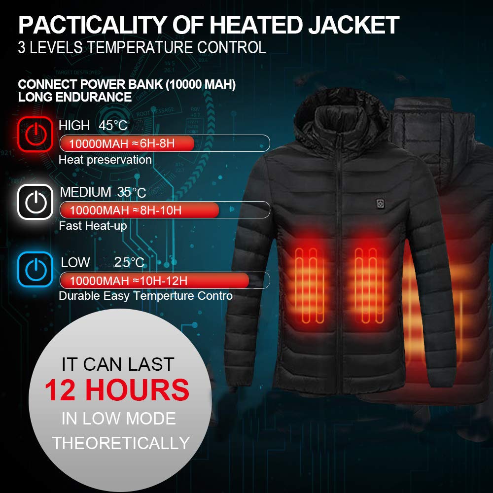 11 Areas Heated Jacket USB Men's Women's Winter Outdoor Electric Heating Jackets