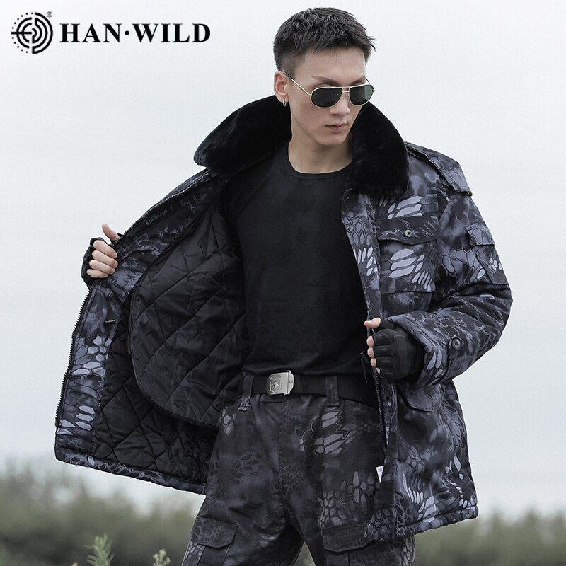 Winter Jacket Warm Hooded Coats Waterproof Men Military Clothing Tactical Hunting Clothes