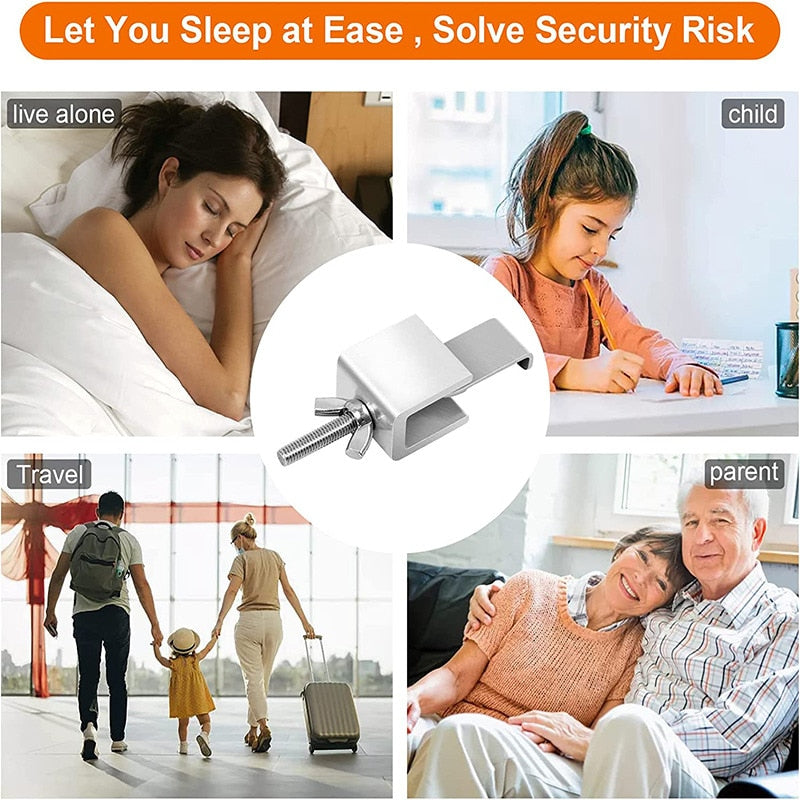 Portable Door Stopper Stainless Self-Defense Doorstop Lock Travel Anti-theft Childproof