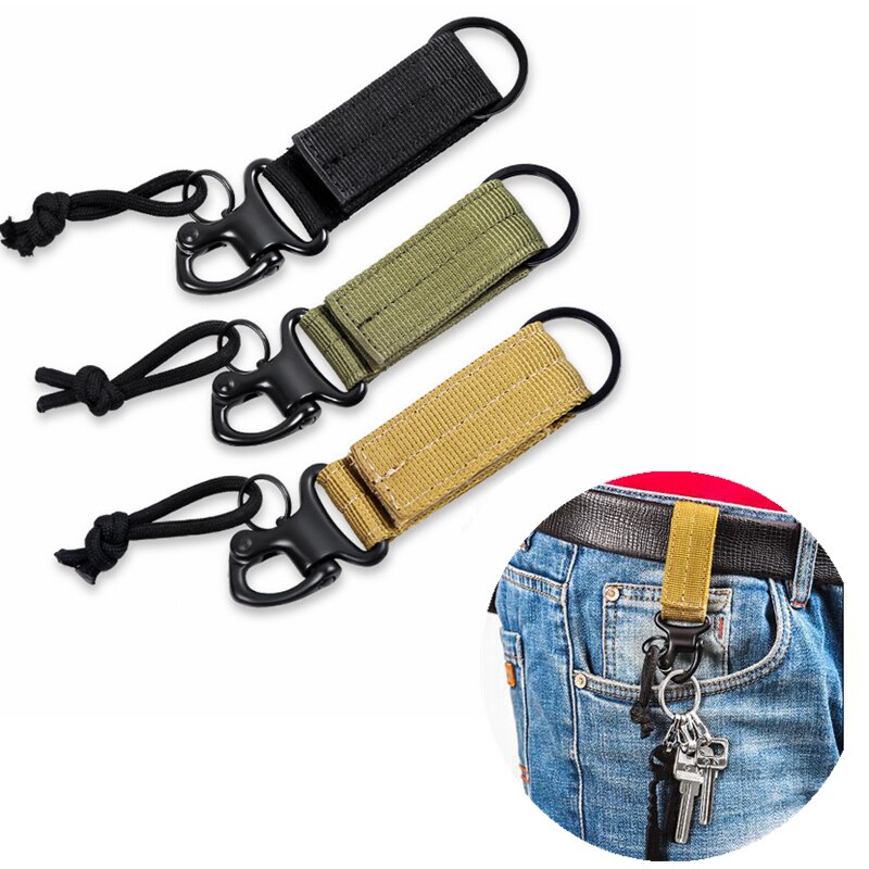 Outdoor Tactical Keychain Tool Camping Equipment Backpack Hook Buckle Survival Safe Tool