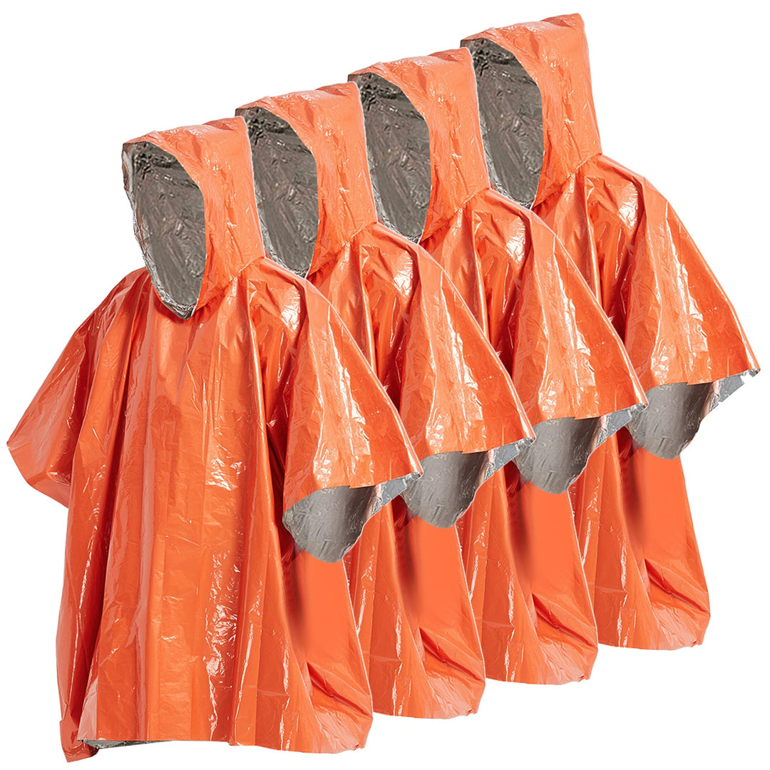 4/8pcs Emergency Rain Poncho Thermal Blanket Poncho Weather Proof Outdoor Survival