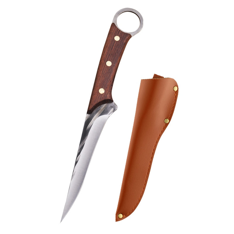 Stainless Steel Boning Knife for Outdoor Camping, Meat Cleaver Slicing Knife for Household