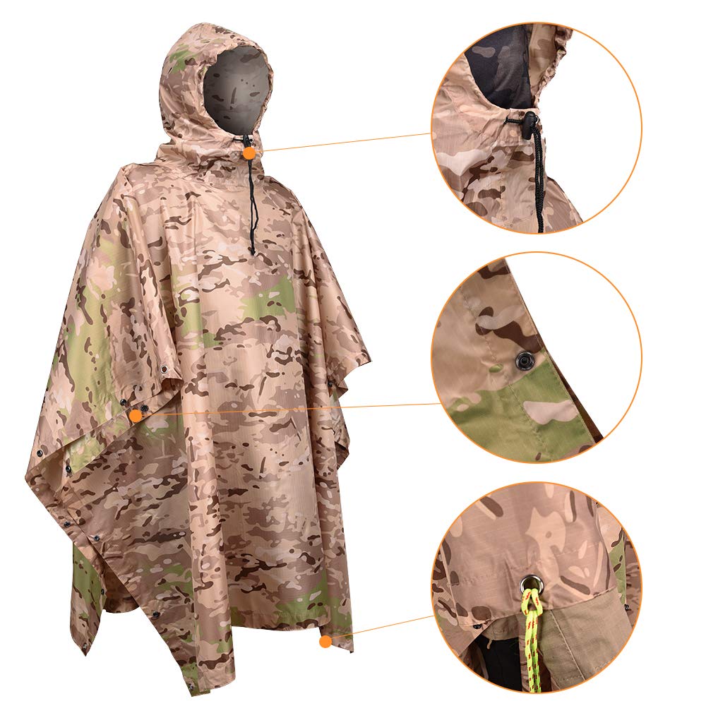 Raincoat Camping Hiking Hunting Birdwatching Suit Outdoor Hooded Breathable Rainwear