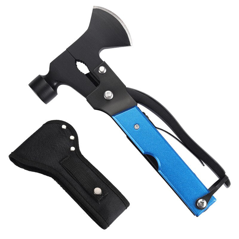 Safety Axe Hammer Multifunctional Ax Pliers Saw Wrench Corkscrew Cutter Combination