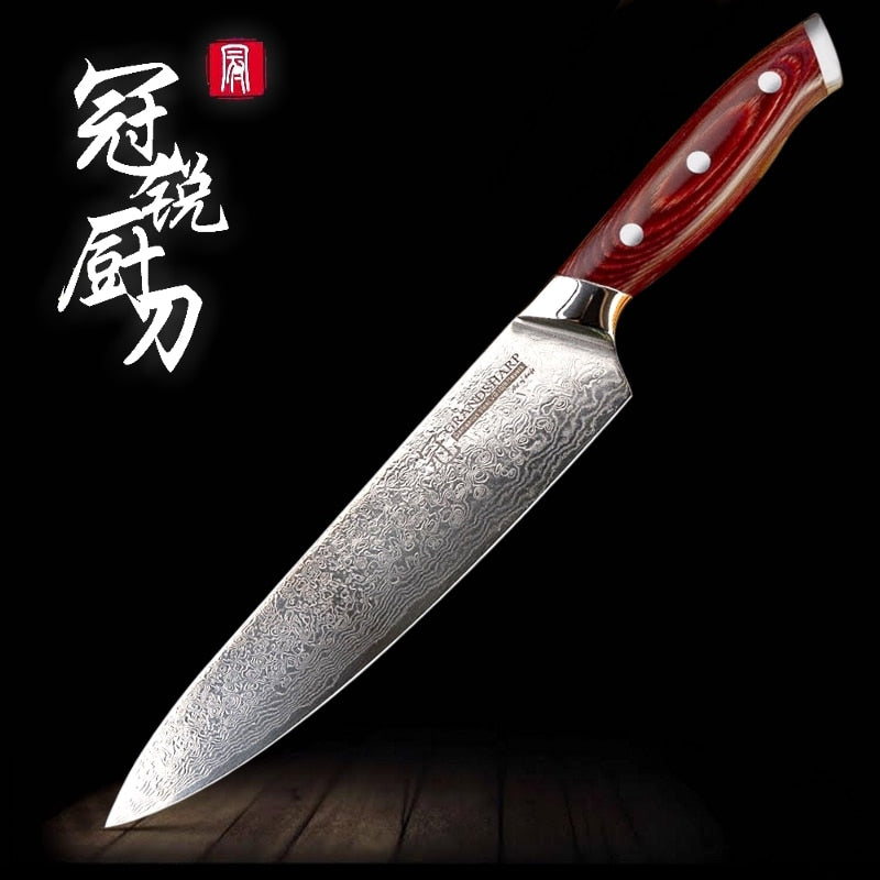 Damascus Knife Japanese Chef Santoku Kitchen Knives Best Gift Cooking Tools Brand High Quality