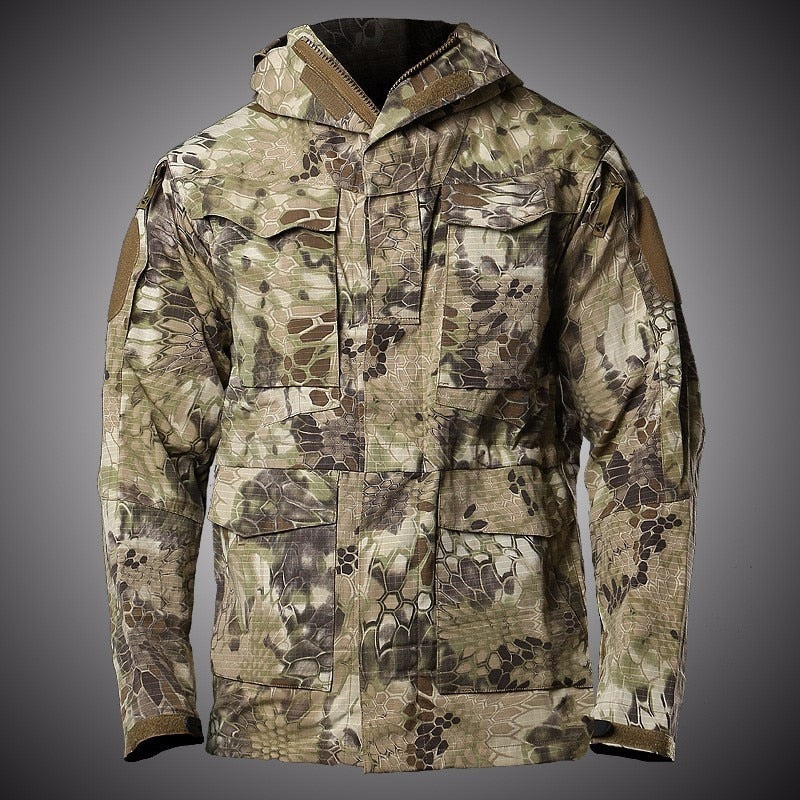 Upgrade M65 Tactical Jacket Men US Army Waterproof Windbreaker Multi-Pocket Camouflage